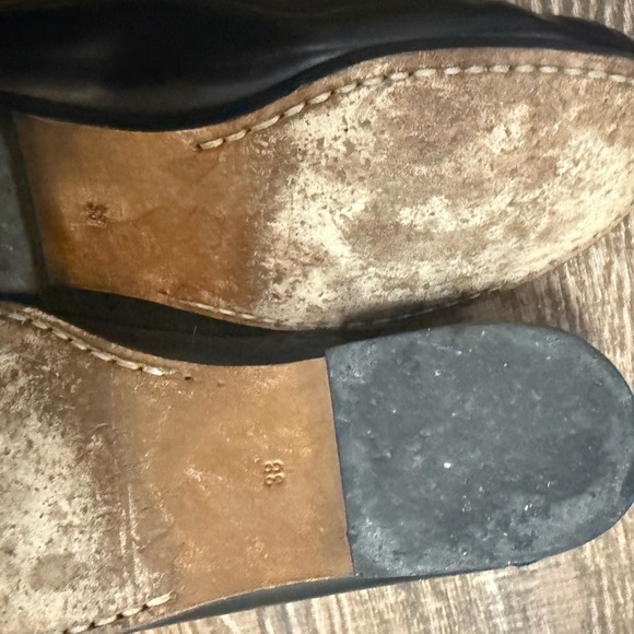 YMC size 7.5 GUC wood bottom Two-Tone Black and White Loafers - Picture 11 of 11